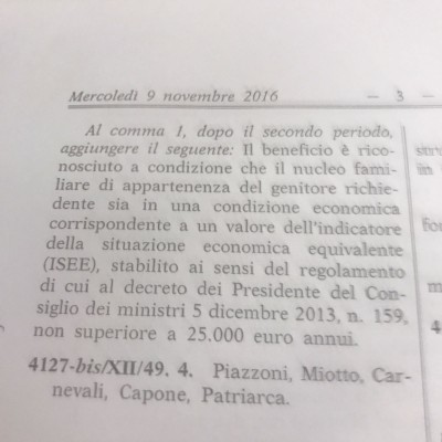 Legge di Stabilità, importanti sforzi economici a sostegno della genitorialià